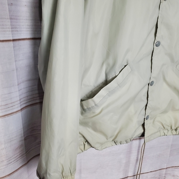 Vintage 80s Light Gray Snap Button Collar Lined Coaches Jacket Size XL - Picture 3 of 9